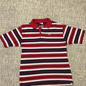 Lacoste Kids Polo Shirt - Red, White, Navy Stripes